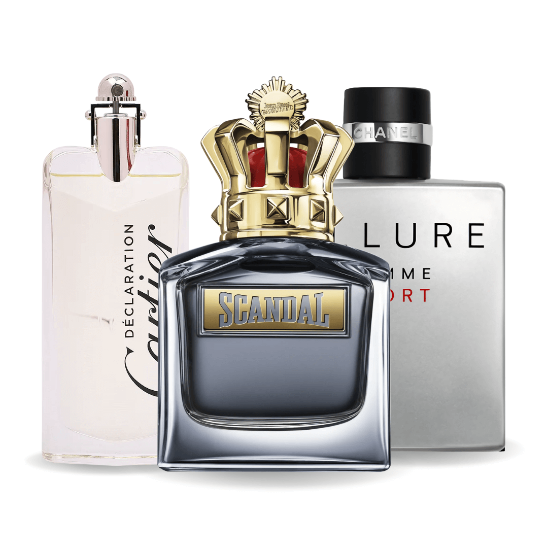 Set di 3 profumi Allure Homme Sports, Jean Paul Gaultier Scandal, Cartier Declaration 100ml